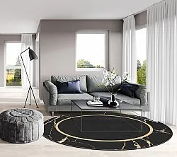 Alfombras redondeadas - Cerasia (negro/dorado)