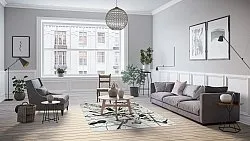 Alfombra Wilton - Lawrance (gris/blanco)