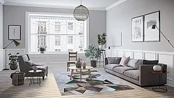 Alfombra Wilton - Feres (gris/beige/multicolor)