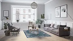 Alfombra Wilton - Santi (azul/beige)