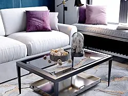 Alfombra Wilton - Genova (gris/blanco/dorado)