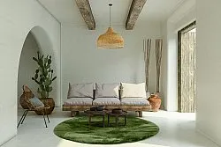 Alfombras redondeadas - Aranga Super Soft Fur (verde oliva)