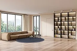 Alfombras redondeadas (sisal) - Agave (gris oscuro)