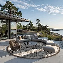 Alfombras redondeadas - Indoor/Outdoor Hampton (gris)