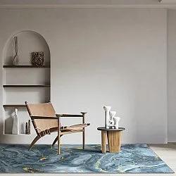 Alfombra Wilton - Storm (azul/oro)