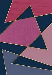 Alfombra Wilton - Jade (azul oscuro/rosa)