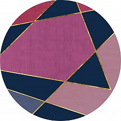 Alfombras redondeadas - Jade (azul oscuro/rosa)
