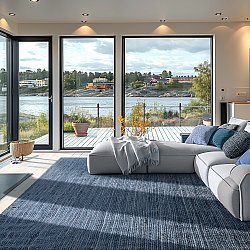 Alfombra de yute - Amasia (azul)