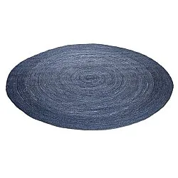 Alfombra redonda de yute - Amasia (azul)