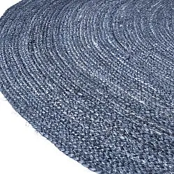 Alfombra redonda de yute - Amasia (azul)