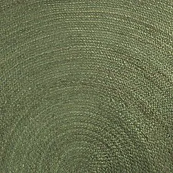 Alfombra redonda de yute - Amasia (verde militar)