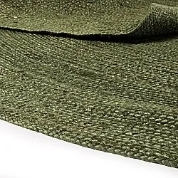 Alfombra redonda de yute - Amasia (verde militar)