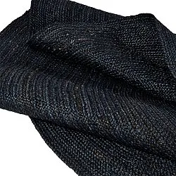 Alfombra redonda de yute - Amasia (azul oscuro)