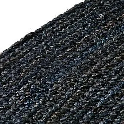 Alfombra redonda de yute - Amasia (azul oscuro)