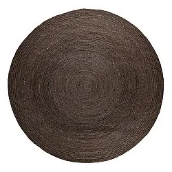 Alfombra redonda de yute - Amasia (gris oscuro)