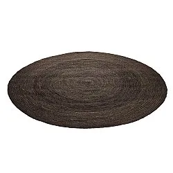 Alfombra redonda de yute - Amasia (gris oscuro)