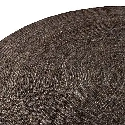 Alfombra redonda de yute - Amasia (gris oscuro)