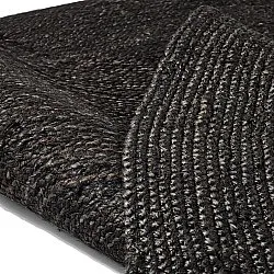 Alfombra redonda de yute - Amasia (negro)