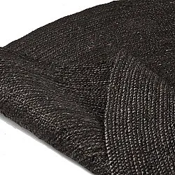 Alfombra redonda de yute - Amasia (negro)