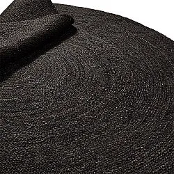Alfombra redonda de yute - Amasia (negro)