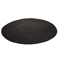 Alfombra redonda de yute - Amasia (negro)