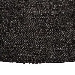 Alfombra redonda de yute - Amasia (negro)