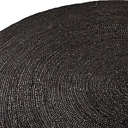Alfombra redonda de yute - Amasia (negro)