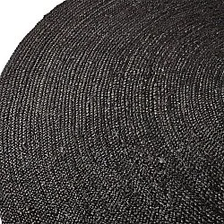 Alfombra redonda de yute - Amasia (negro)