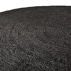 Alfombra redonda de yute - Amasia (negro)