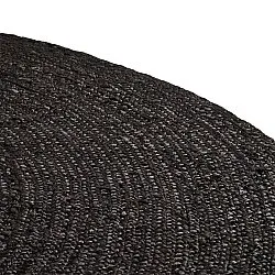 Alfombra redonda de yute - Amasia (negro)