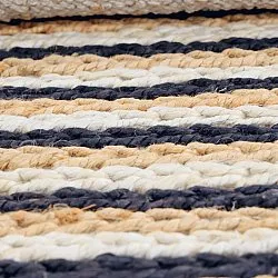 Alfombra de yute - Howrah Braided Jute (natural/blanco/negro)