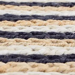 Alfombra de yute - Howrah Braided Jute (natural/blanco/negro)