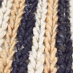Alfombra de yute - Howrah Braided Jute (natural/blanco/negro)