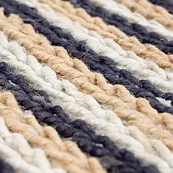 Alfombra de yute - Howrah Braided Jute (natural/blanco/negro)