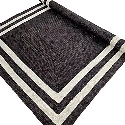 Alfombra de yute - Jessore (taupe oscuro/blanco)