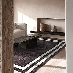 Alfombra de yute - Jessore (taupe oscuro/blanco)