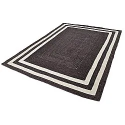 Alfombra de yute - Jessore (taupe oscuro/blanco)