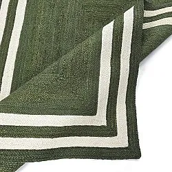 Alfombra de yute - Jessore (verde militar/blanco)
