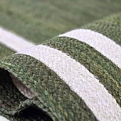 Alfombra de yute - Jessore (verde militar/blanco)