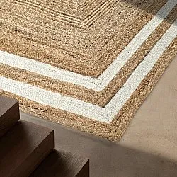 Alfombra de yute - Jessore (naturaleza/blanco)