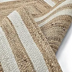 Alfombra de yute - Jessore (naturaleza/blanco)