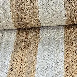 Alfombra de yute - Jessore (naturaleza/blanco)