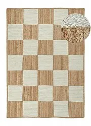 Alfombra de yute - Khulna (naturaleza/blanco)