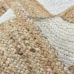 Alfombra de yute - Khulna (naturaleza/blanco)