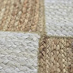 Alfombra de yute - Khulna (naturaleza/blanco)