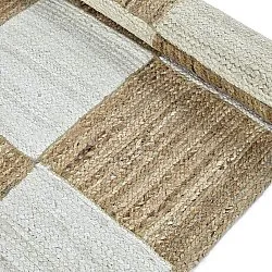 Alfombra de yute - Khulna (naturaleza/blanco)