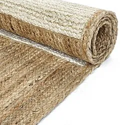 Alfombra de yute - Khulna (naturaleza/blanco)