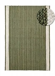 Alfombra de yute - Senaki (verde militar/blanco)