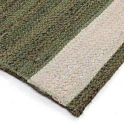 Alfombra de yute - Senaki (verde militar/blanco)