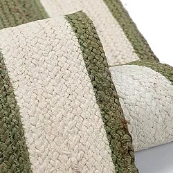 Alfombra de yute - Senaki (verde militar/blanco)